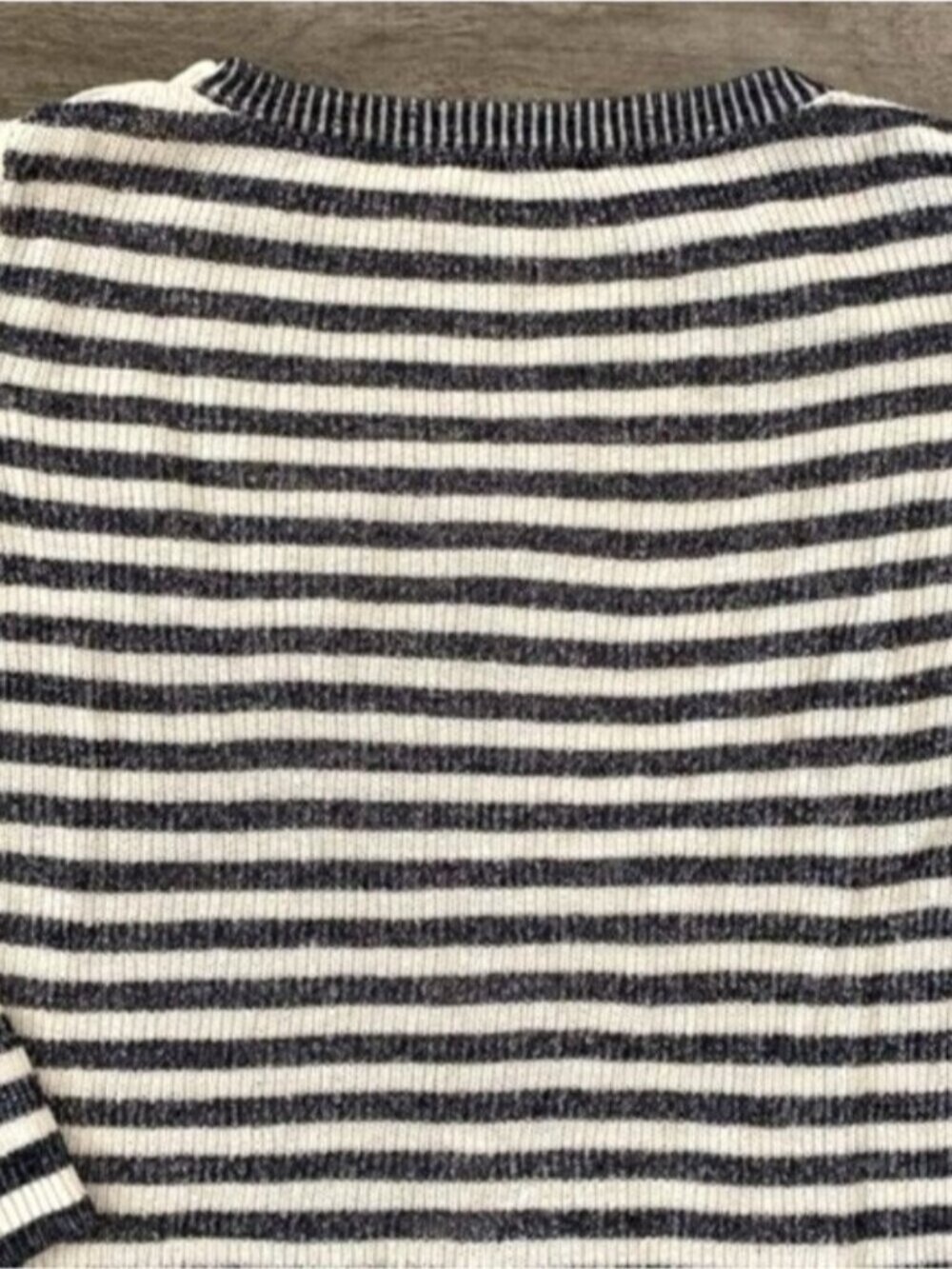 346 Brooks Brothers Sweater Womens Large Blue White Stripe Nautical Knit Crew - Picture 7 of 8